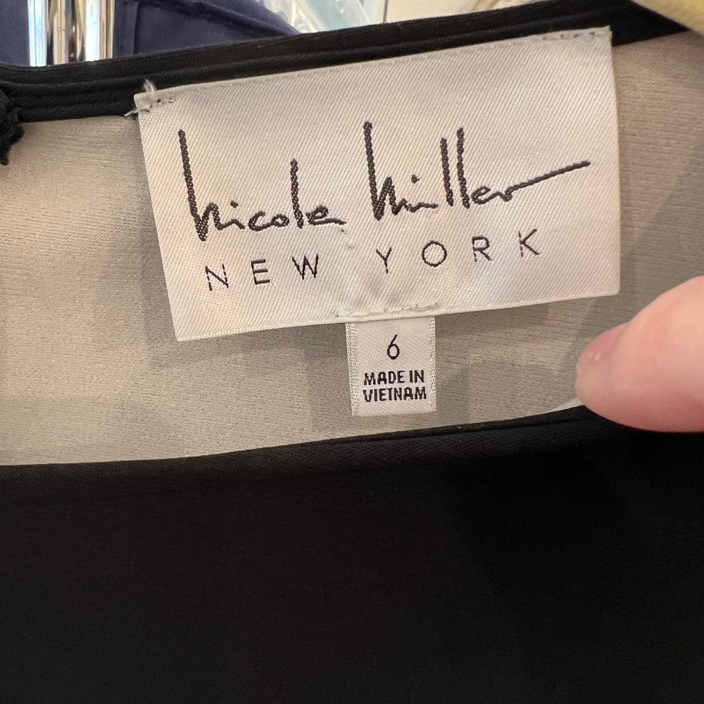 Nicole Miller Size 6 Cocktail Dress Black/White